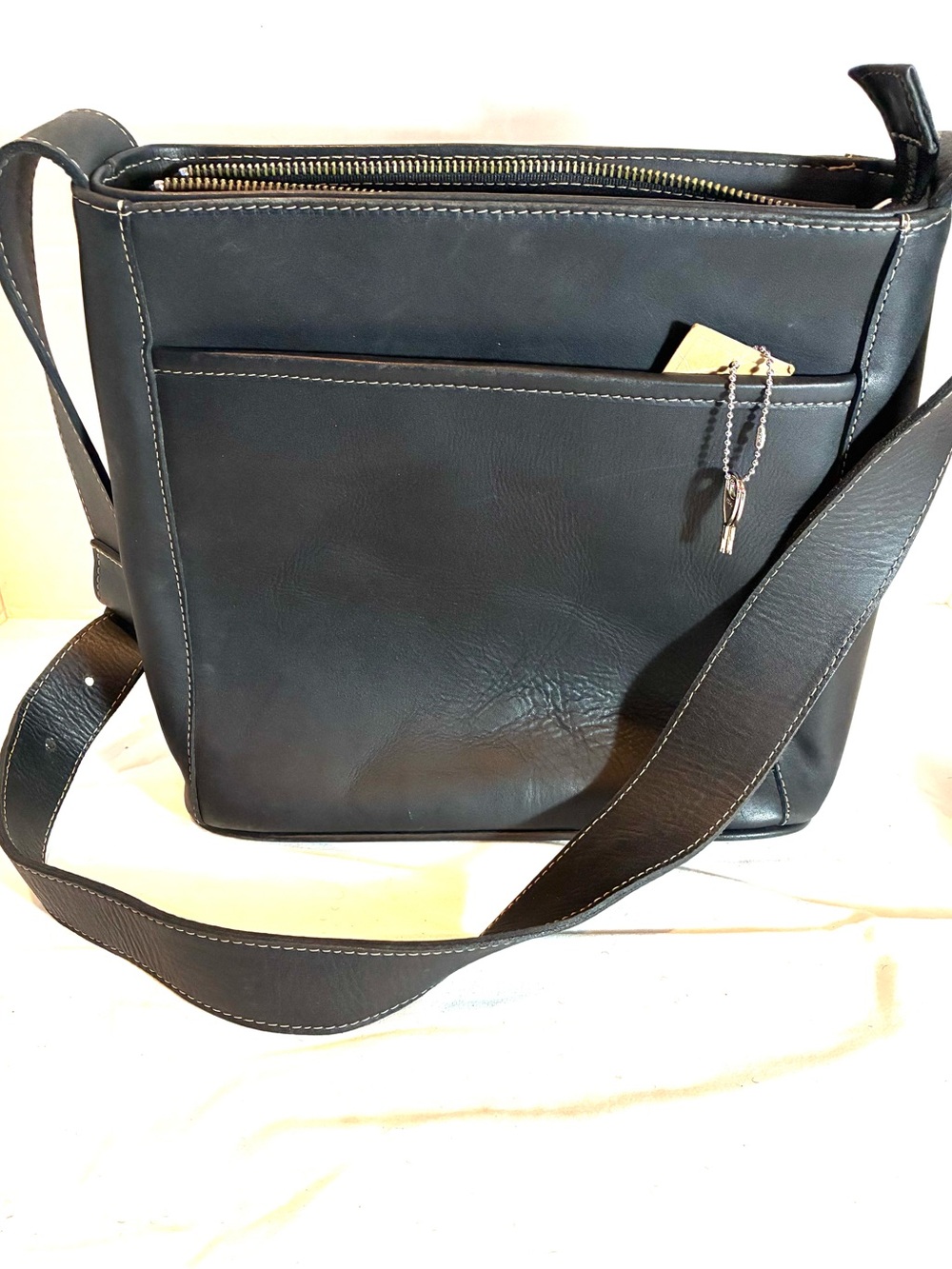 Coronado 100%  Black Genuine Leather Crossbody Shoulder Bag Handcrafted - Picture 11 of 16